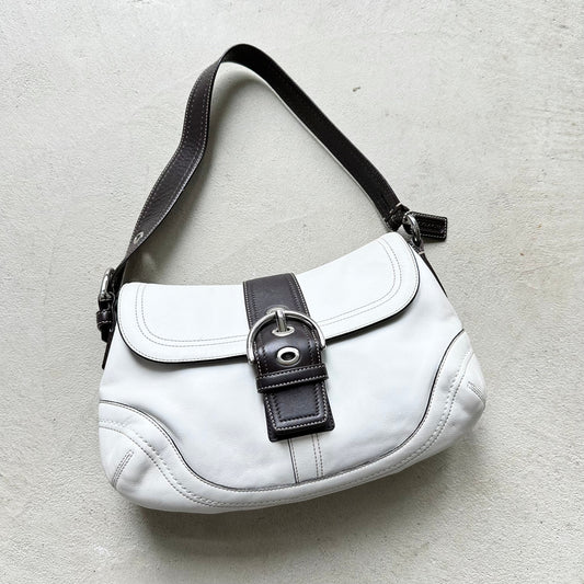 Authentic Vintage Y2K Coach White Leather Soho Shoulder Bag
