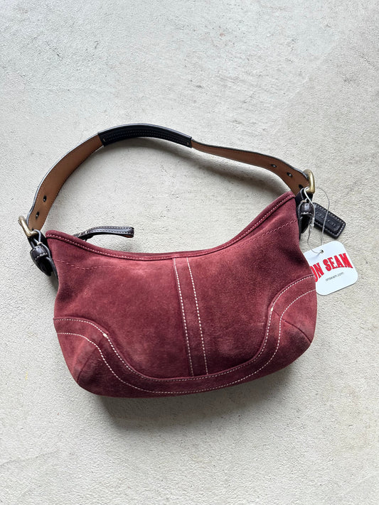 Authentic Vintage Burgundy Suede Coach Soho Shoulder Bag