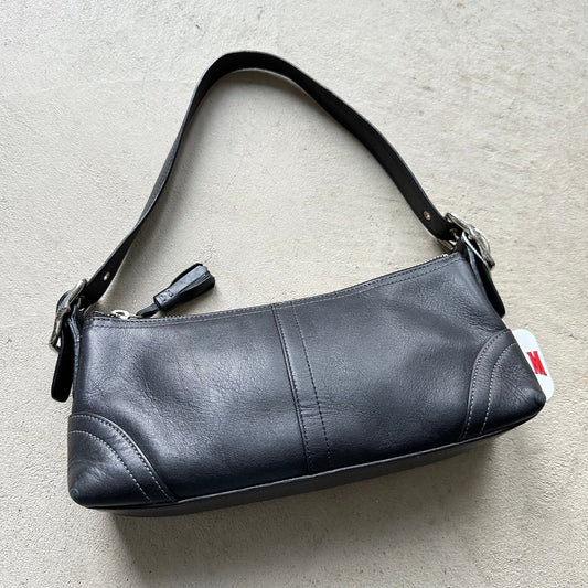 Authentic Vintage Y2K Coach Black Leather Baguette Shoulder Bag