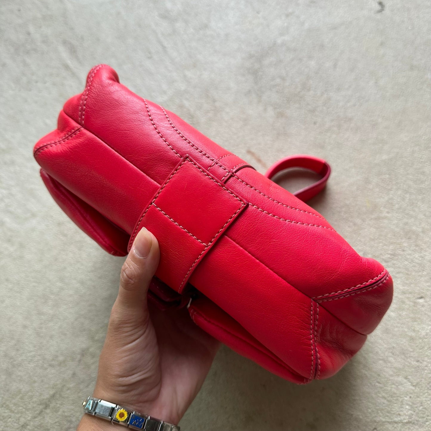 Authentic Vintage Y2K Coach Red Mini Leather Square Soho Shoulder Bag