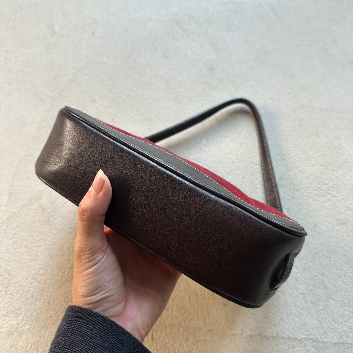 Authentic Vintage Coach Demi Red Wool Shoulder Bag