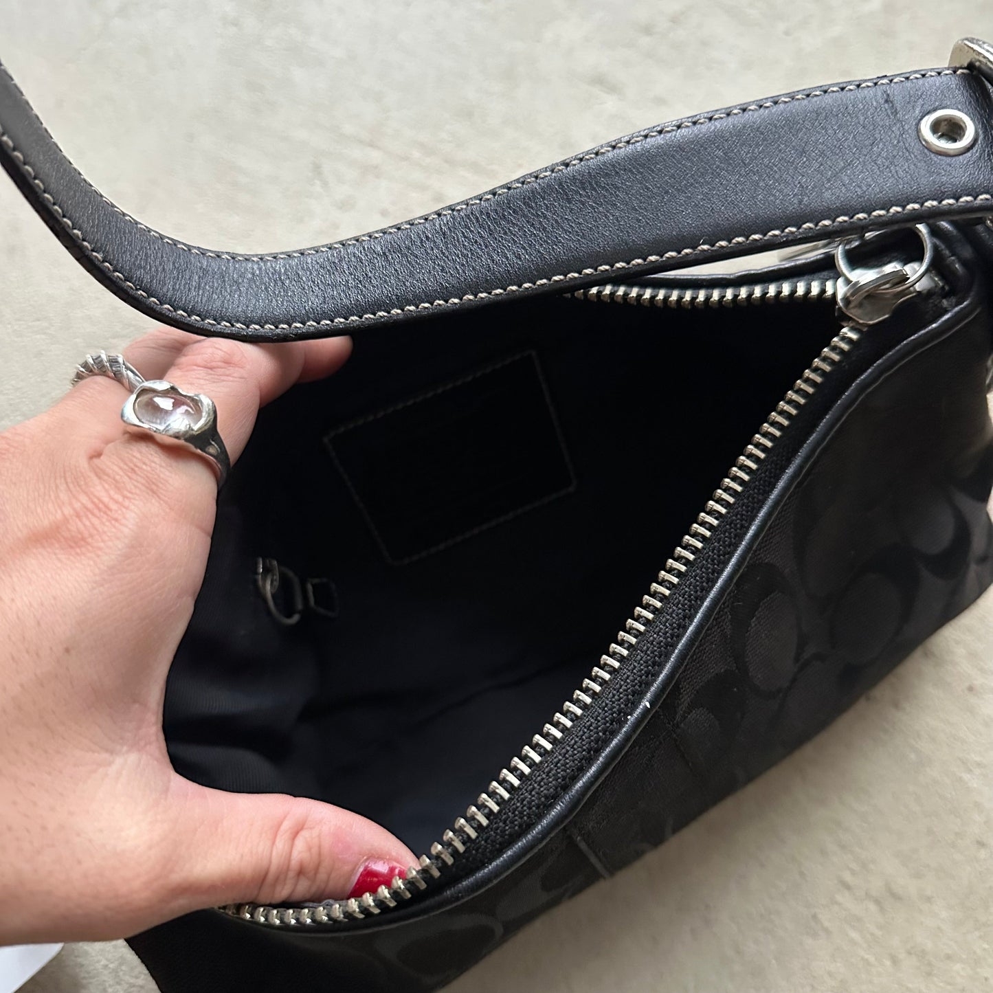 Authentic Vintage Y2K Coach Black Baguette Shoulder Bag