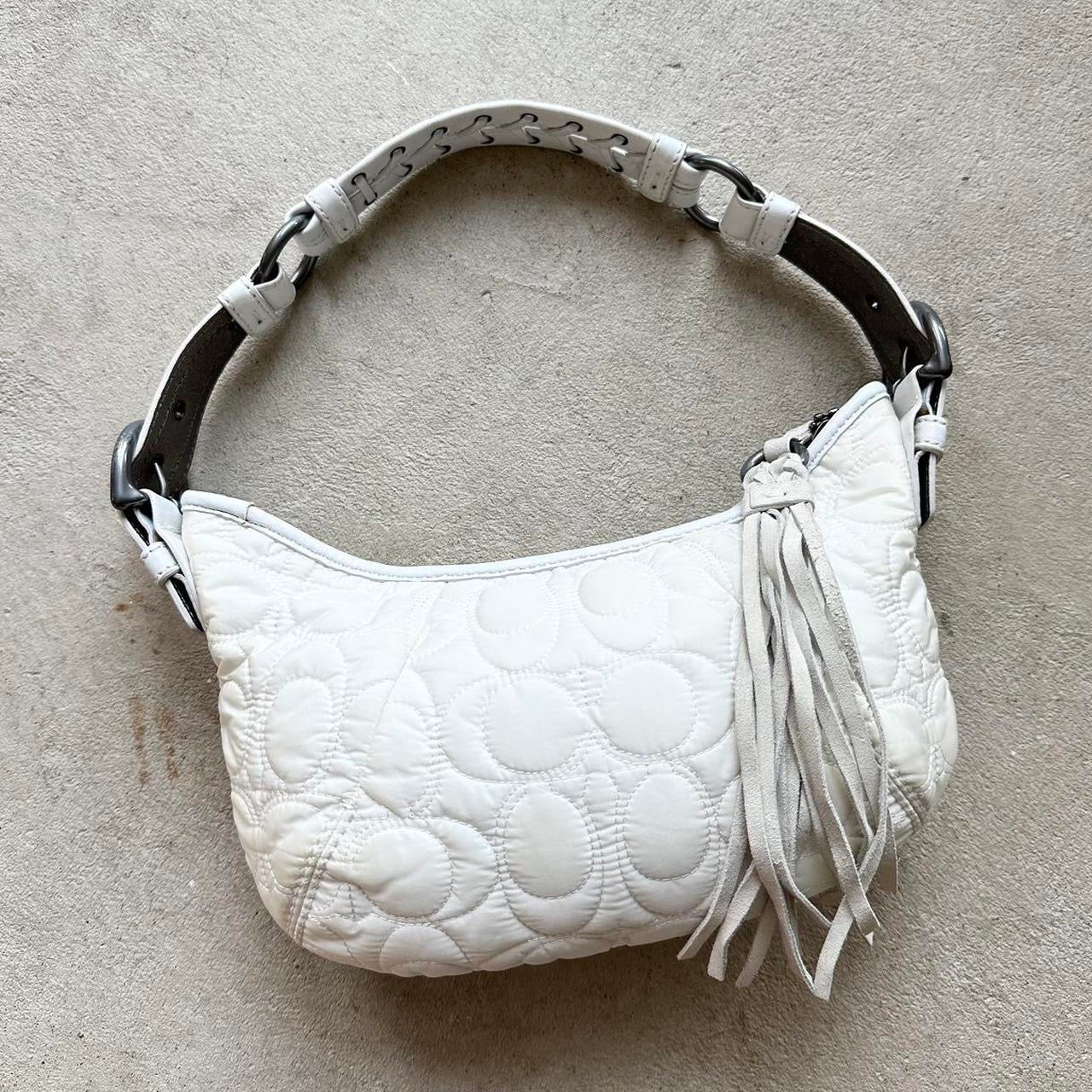 Authentic Vintage Y2K Coach Quilted White Hobo Shoulder
Bag