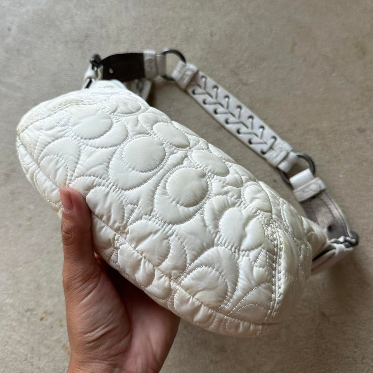 Authentic Vintage Y2K Coach Quilted White Hobo Shoulder
Bag