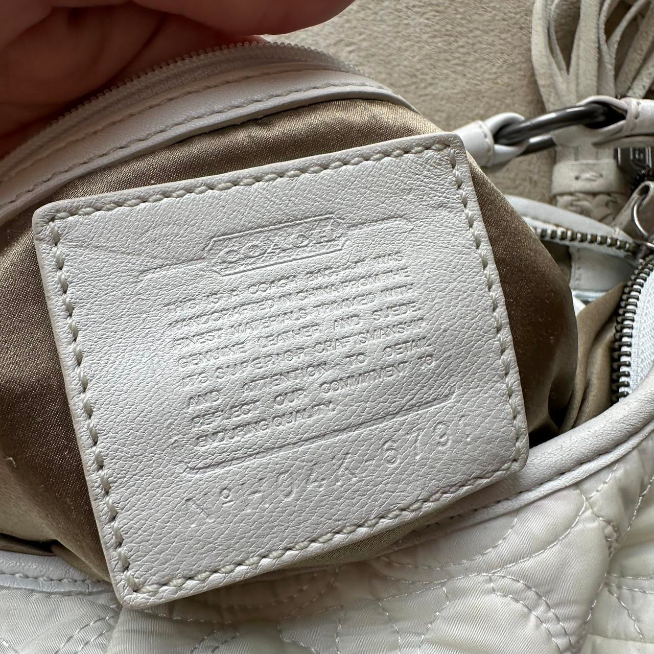 Authentic Vintage Y2K Coach Quilted White Hobo Shoulder
Bag
