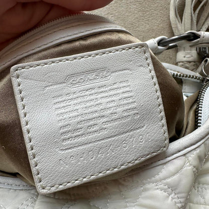 Authentic Vintage Y2K Coach Quilted White Hobo Shoulder
Bag