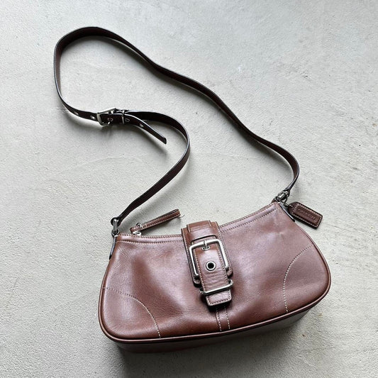 Authentic Vintage Y2K Coach Caramel Brown Leather Mini Hampton Crossbody Bag