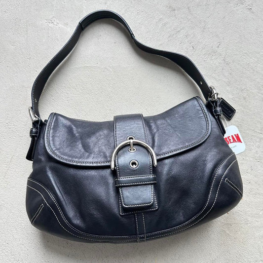 Authentic Vintage Y2K Coach Black Leather SoHo Shoulder Bag