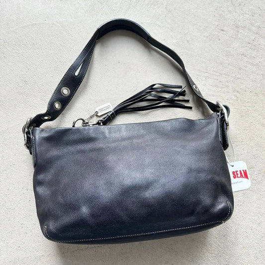 Authentic Vintage Y2K Coach Black Leather Shoulder Bag
