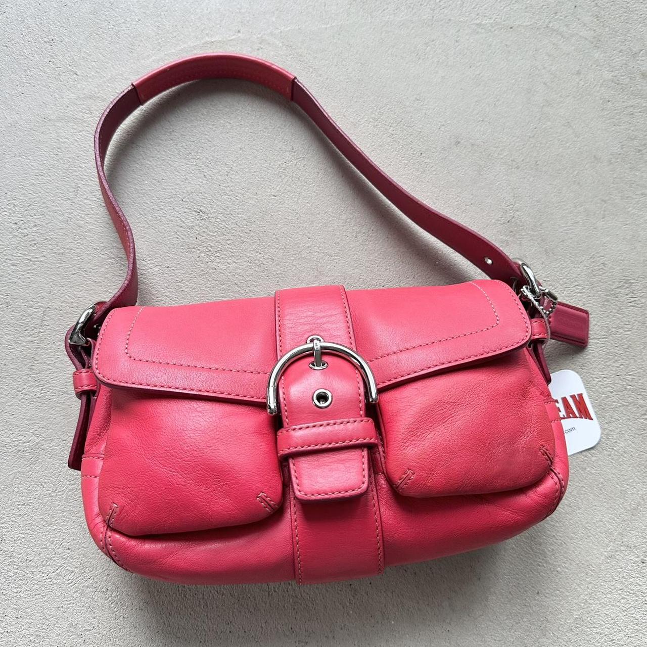 Authentic Vintage Y2K Coach Red Mini Leather Square Soho Shoulder Bag