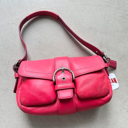 Authentic Vintage Y2K Coach Red Mini Leather Square Soho Shoulder Bag