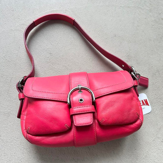 Authentic Vintage Y2K Coach Red Mini Leather Square Soho Shoulder Bag