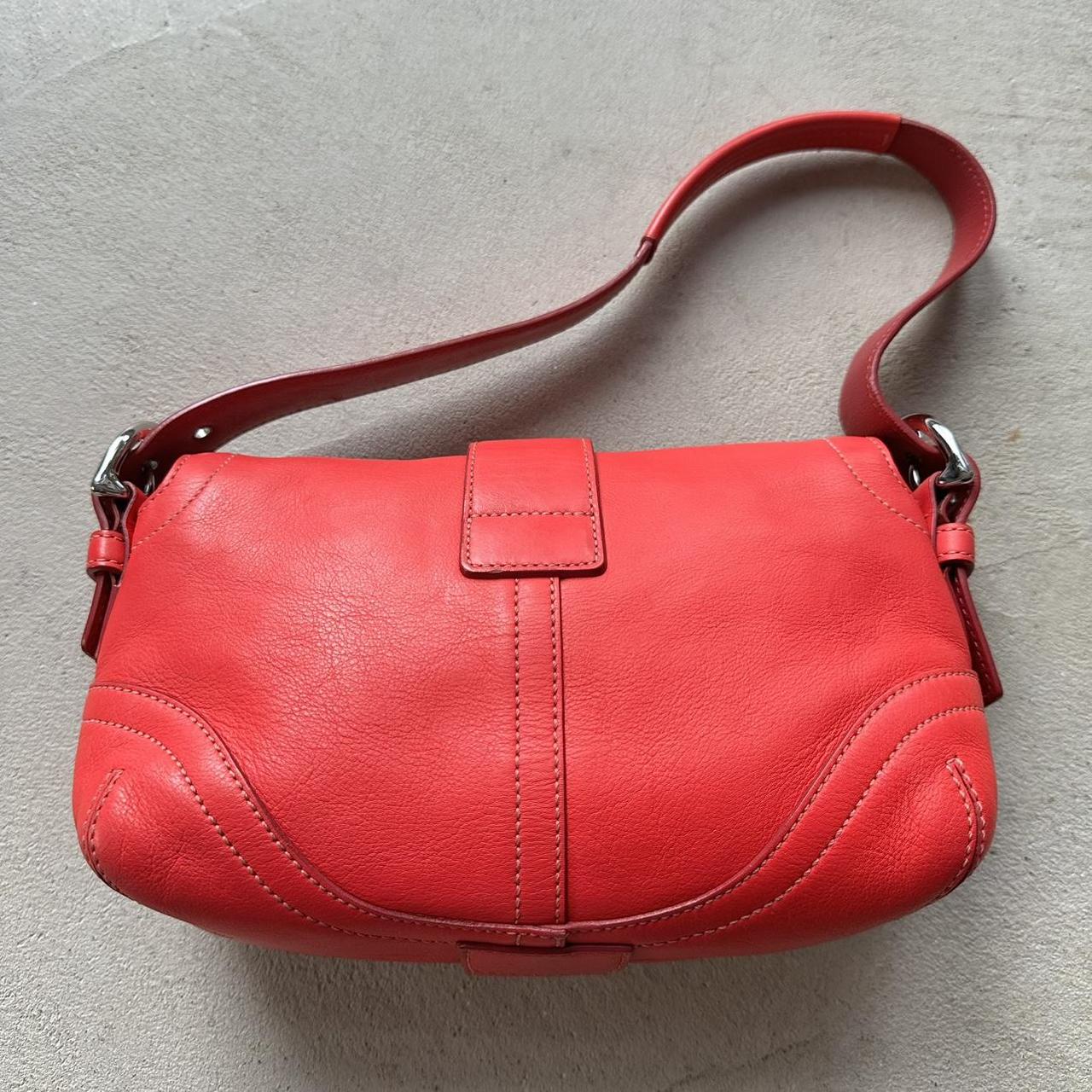 Authentic Vintage Y2K Coach Red Mini Leather Square Soho Shoulder Bag