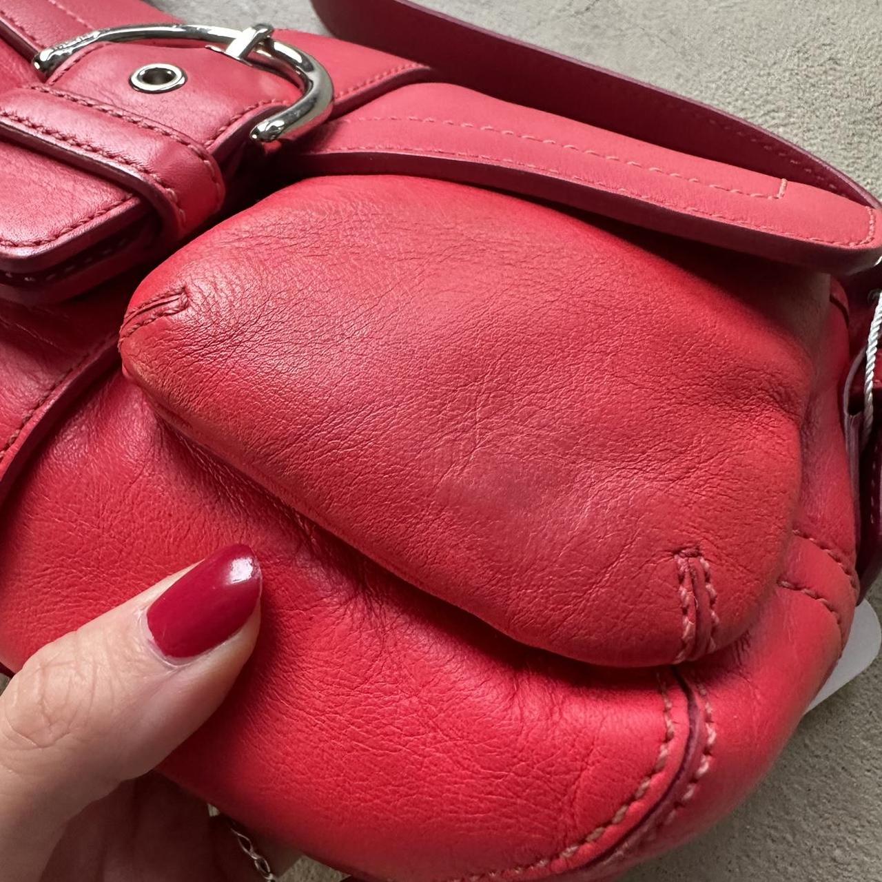 Authentic Vintage Y2K Coach Red Mini Leather Square Soho Shoulder Bag