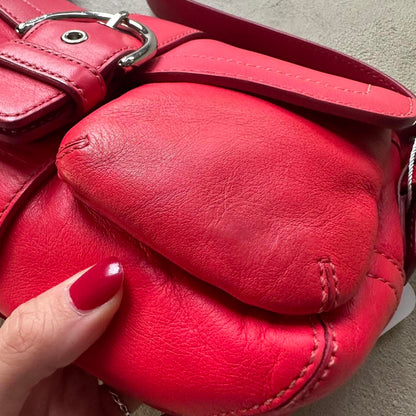 Authentic Vintage Y2K Coach Red Mini Leather Square Soho Shoulder Bag