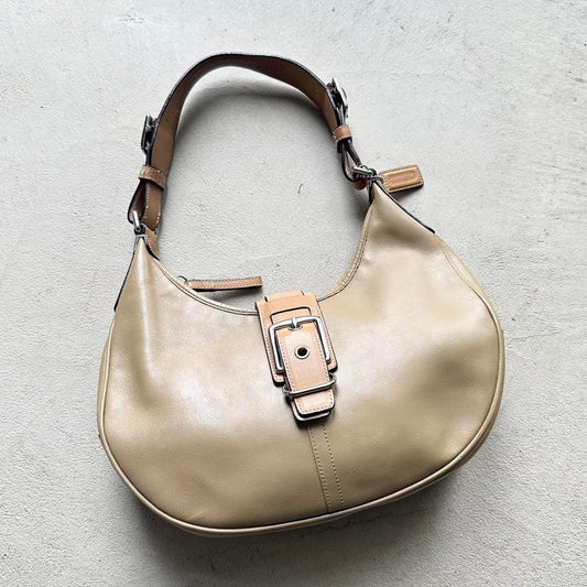 Authentic Vintage Y2K Coach Tan Leather Big Shoulder Bag