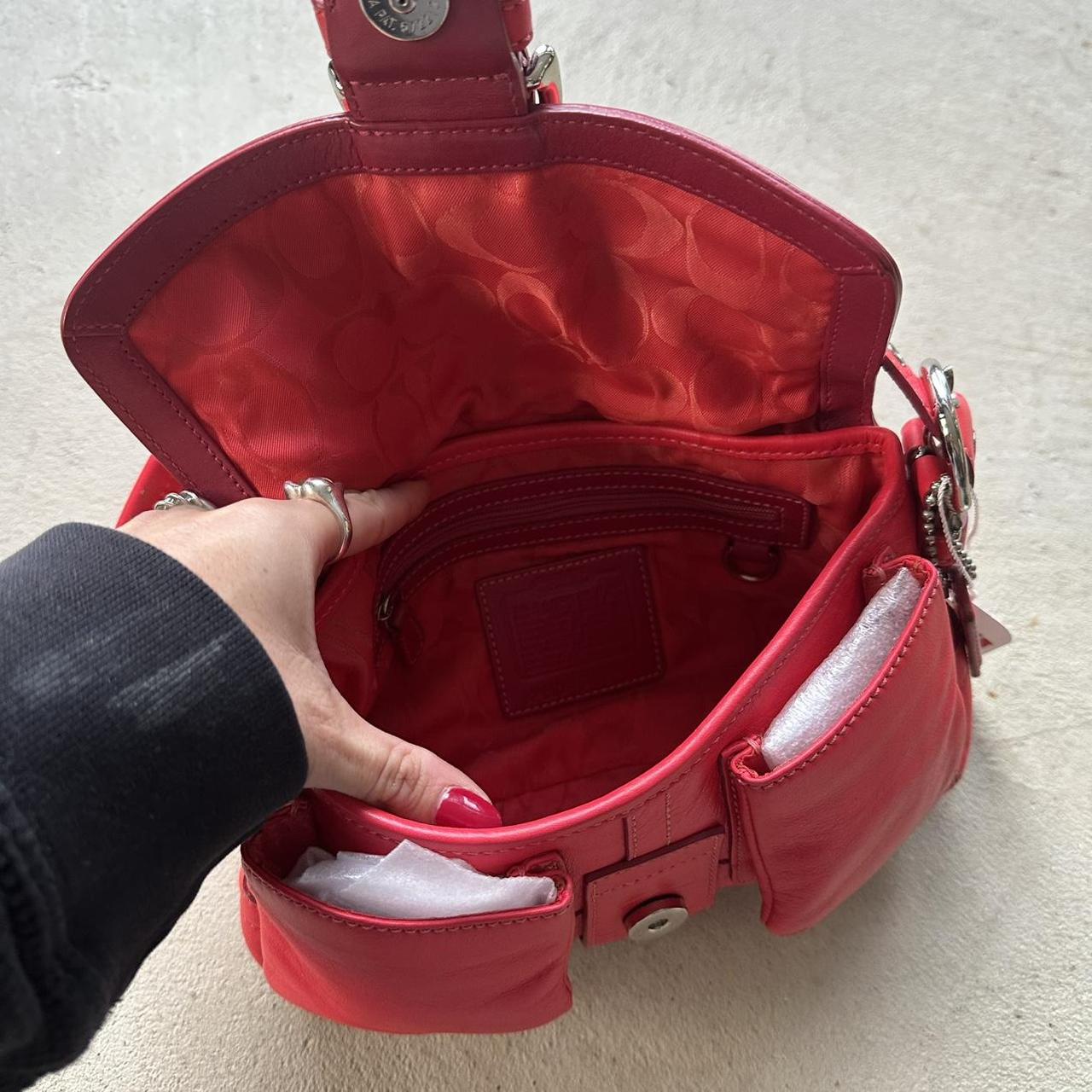 Authentic Vintage Y2K Coach Red Mini Leather Square Soho Shoulder Bag